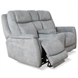 Pemberly Row Modern Gray Power Zero Gravity Console Loveseat