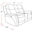 Pemberly Row Modern Gray Power Zero Gravity Console Loveseat