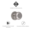 Pemberly Row Modern Brass Dummy Door Knob in Silver Satin Nickel