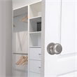 Pemberly Row Modern Brass Dummy Door Knob in Silver Satin Nickel