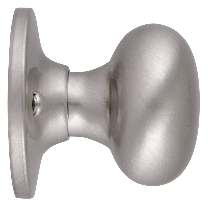 Pemberly Row Modern Brass Dummy Door Knob in Silver Satin Nickel