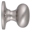 Pemberly Row Modern Brass Dummy Door Knob in Silver Satin Nickel
