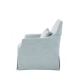 Pemberly Row Traditional Fabric Skirted Swivel Chair in Blue