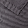 Pemberly Row Modern Electric Micro Fleece Heated Blanket in Gray