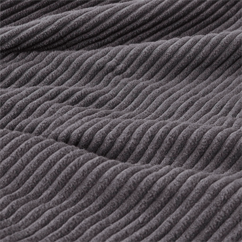 Pemberly Row Modern Electric Micro Fleece Heated Blanket in Gray