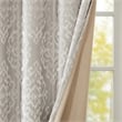 Pemberly Row Knitted Jacquard Damask Total Blackout Grommet Top Curtain Panel
