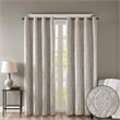Pemberly Row Knitted Jacquard Damask Total Blackout Grommet Top Curtain Panel