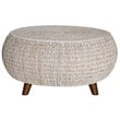 Pemberly Row Modern Low Round Wood Accent Table in Whitewashed