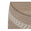 Pemberly Row Transitional Rattan Drum Side Table in Natural Finish