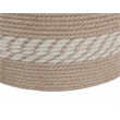 Pemberly Row Transitional Rattan Drum Side Table in Natural Finish