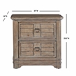 Pemberly Row Beige Antique Sand Wood Two Drawer Farmhouse Style Nightstand