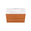 Pemberly Row Contemporary Bathroom Vanity in Cherry White Finish