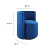 Pemberly Row Performance Velvet Fabric and Iron Swivel Chair in Navy