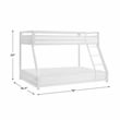 Pemberly Row Contemporary Twin over Full Metal Bunk Bed in White