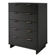 Pemberly Row Modern Tall Engineered Wood Dresser in Dark Gray