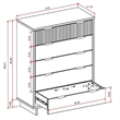 Pemberly Row Modern Tall Engineered Wood Dresser in Dark Gray
