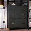 Pemberly Row Modern Tall Engineered Wood Dresser in Dark Gray
