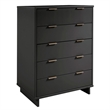 Pemberly Row Modern Tall Engineered Wood Dresser in Dark Gray