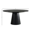 Pemberly Row Round Wood Dining Table with Cone Shaped Base in Black
