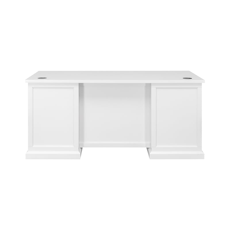 Pemberly Row Modern Wood Executive Desk Office Desk Fully Assembled White