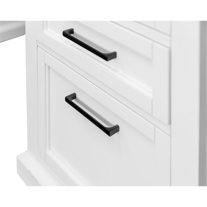 Pemberly Row Modern Wood Executive Desk Office Desk Fully Assembled White