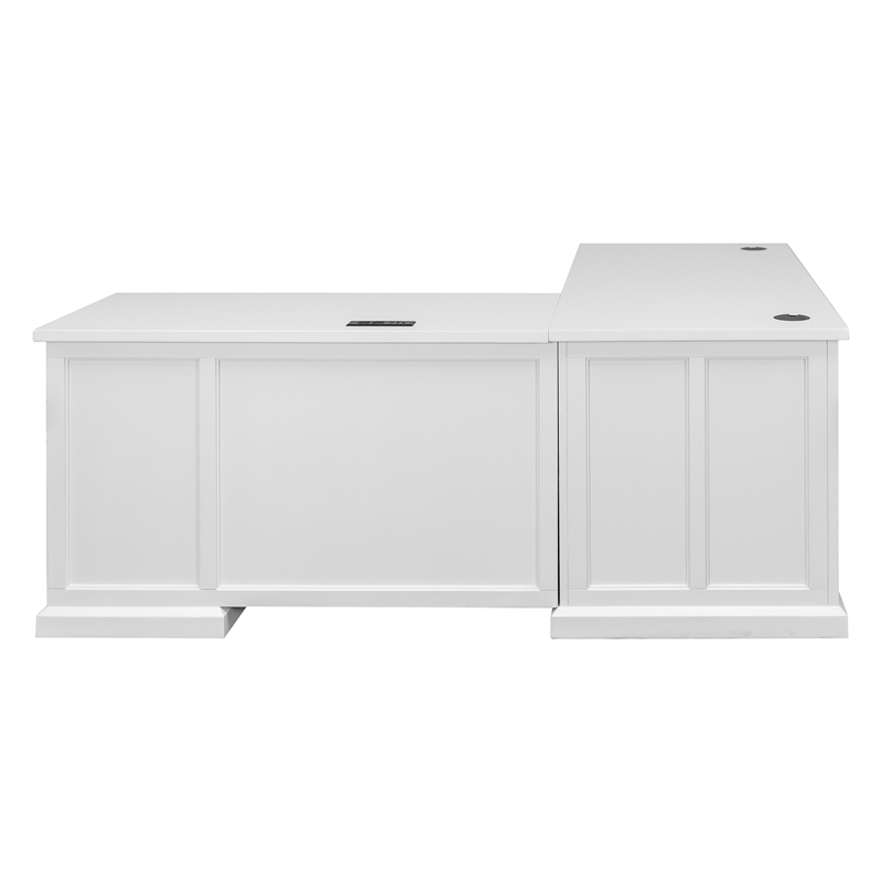 Pemberly Row Modern Wood L-Desk & Return Writing Table & Return Office White
