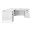 Pemberly Row Modern Wood L-Desk & Return Writing Table & Return Office White