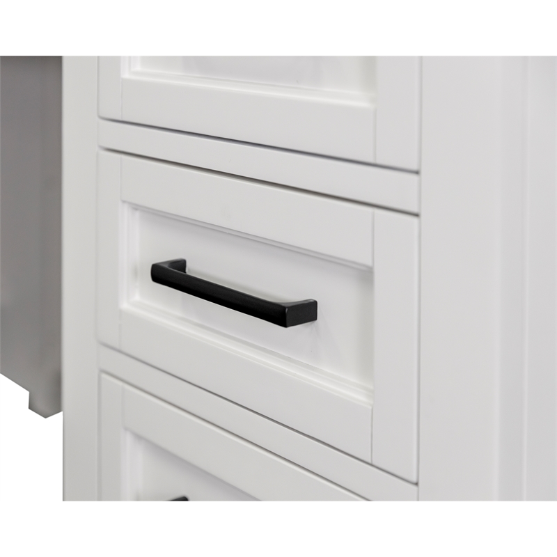 Pemberly Row Modern Wood L-Desk & Return Writing Table & Return Office White