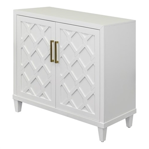 Pemberly Row Wood 40&quot Console with with doors TV Stand Fully Assembled White