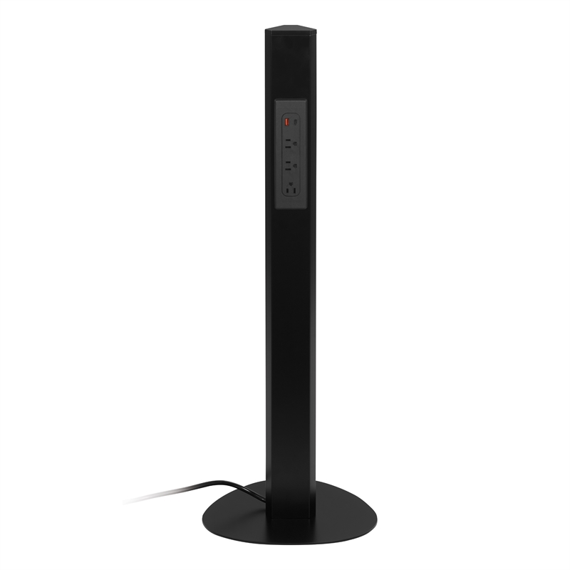 Pemberly Row Power Anywhere Station-3AC/1USB- in Black Metal
