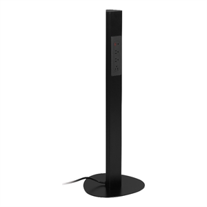 Pemberly Row Power Anywhere Station-3AC/1USB- in Black Metal