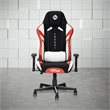 Pemberly Row Modern Fabric Echo Gaming Chair with Height Adjustable in Black/Red
