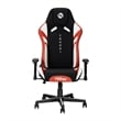 Pemberly Row Modern Fabric Echo Gaming Chair with Height Adjustable in Black/Red