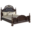 Pemberly Row Contemporary Solid Wood King Bed in Madeira Brown