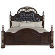 Pemberly Row Contemporary Solid Wood King Bed in Madeira Brown