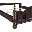 Pemberly Row Contemporary Solid Wood King Bed in Madeira Brown