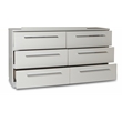 Pemberly Row Contemporary 6-Drawer Wood Dresser in White Finish