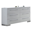 Pemberly Row Contemporary 6-Drawer Wood Dresser in White Finish