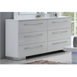 Pemberly Row Contemporary 6-Drawer Wood Dresser in White Finish