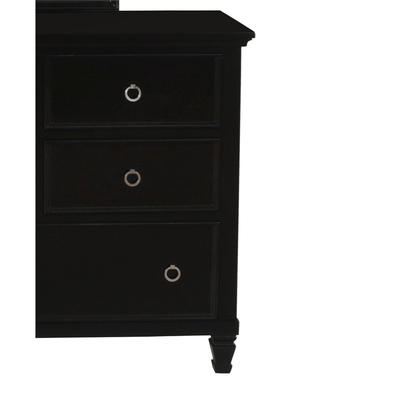 Pemberly Row Contemporary 8-Drawer Wood Dresser in Black Finish