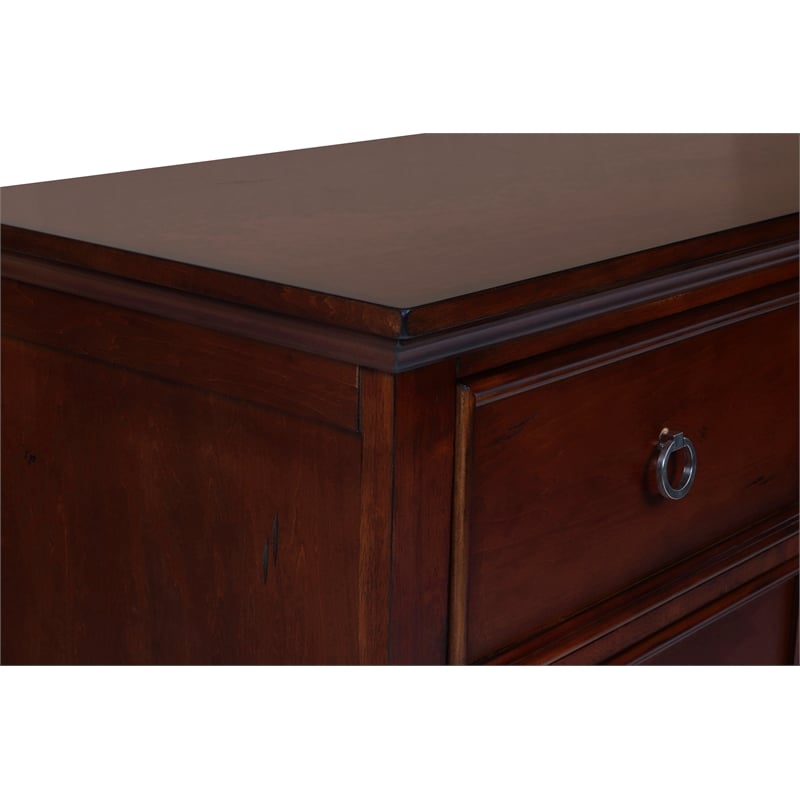 Pemberly Row Contemporary 8-Drawer Wood Dresser in Brown Cherry