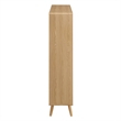 Pemberly Row 7-Shelf Wood Bookcase with Splayed Dowel Legs in Oak