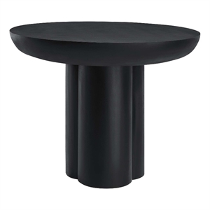 Pemberly Row Modern 40&quot Round Concrete Dining Table in Black