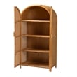 Pemberly Row Modern Bohemian Light Honey Rattan Large Storage Cabinet