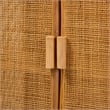 Pemberly Row Modern Bohemian Light Honey Rattan Large Storage Cabinet