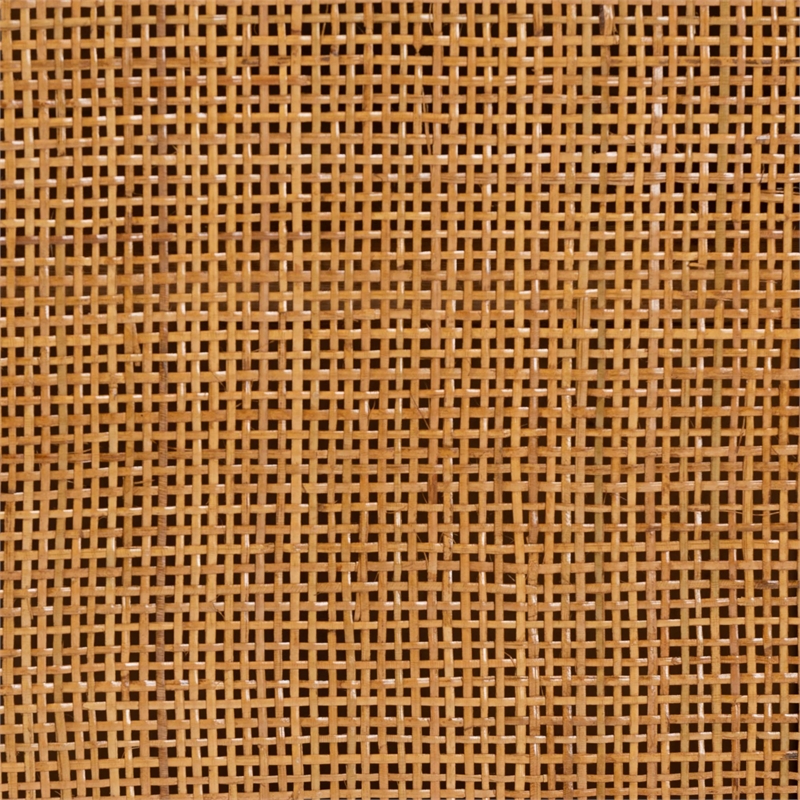 Pemberly Row Modern Bohemian Light Honey Rattan Large Storage Cabinet