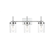 Pemberly Row 3-Light Iron & Glass Bath Sconce in Chrome/Clear