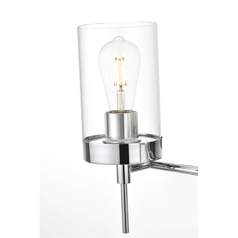 Pemberly Row 3-Light Iron & Glass Bath Sconce in Chrome/Clear