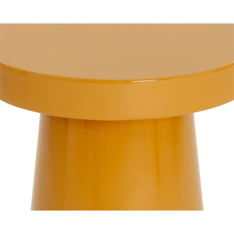 Pemberly Row Contemporary Concrete End Table - Small - Caramel