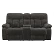 Pemberly Row Modern Polyester Fabric Console Loveseat in Charcoal